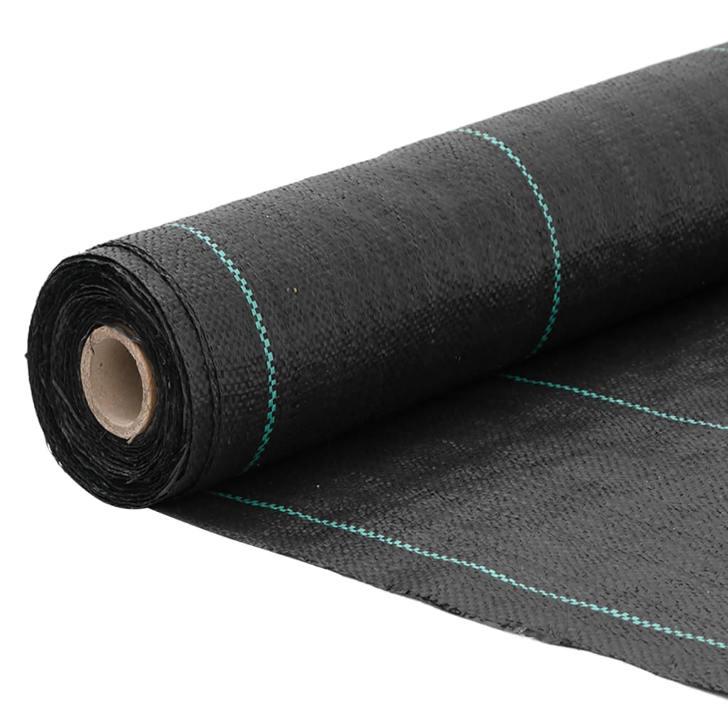 vidaXL Ogräsmatta svart 0,5x50 m PP
