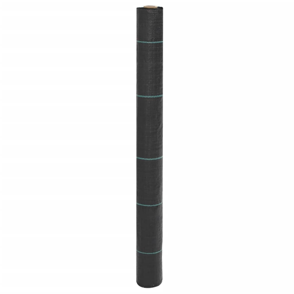 vidaXL Ogräsmatta svart 1x25 m PP