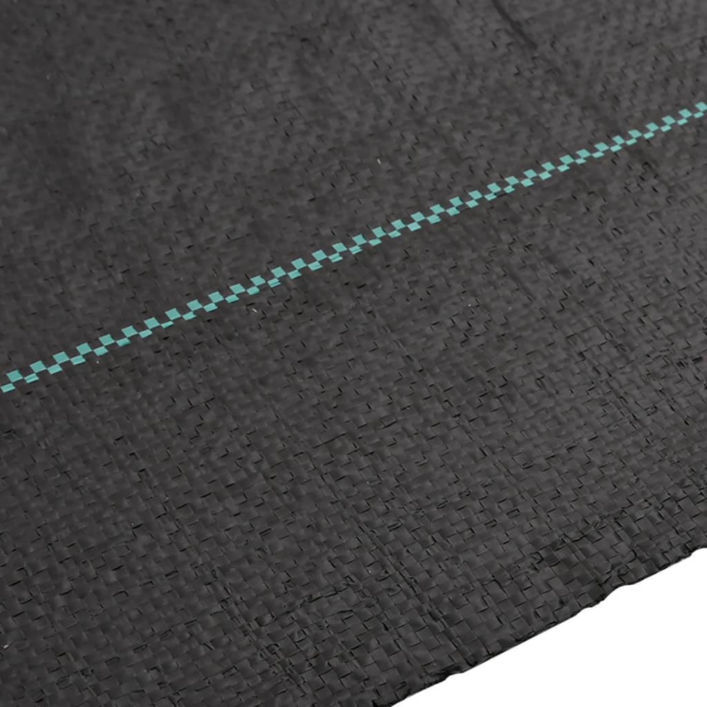 vidaXL Ogräsmatta svart 1x25 m PP