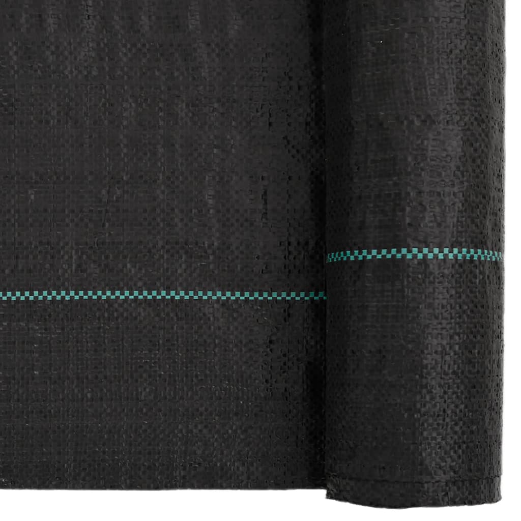 vidaXL Ogräsmatta svart 1x25 m PP