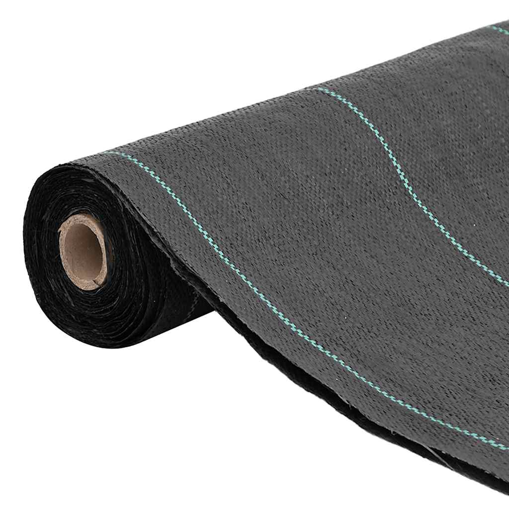 vidaXL Ogräsmatta svart 1,5x25 m PP