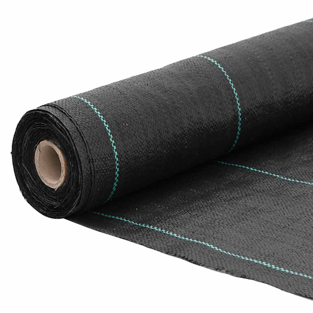 vidaXL Ogräsmatta svart 1,5x25 m PP