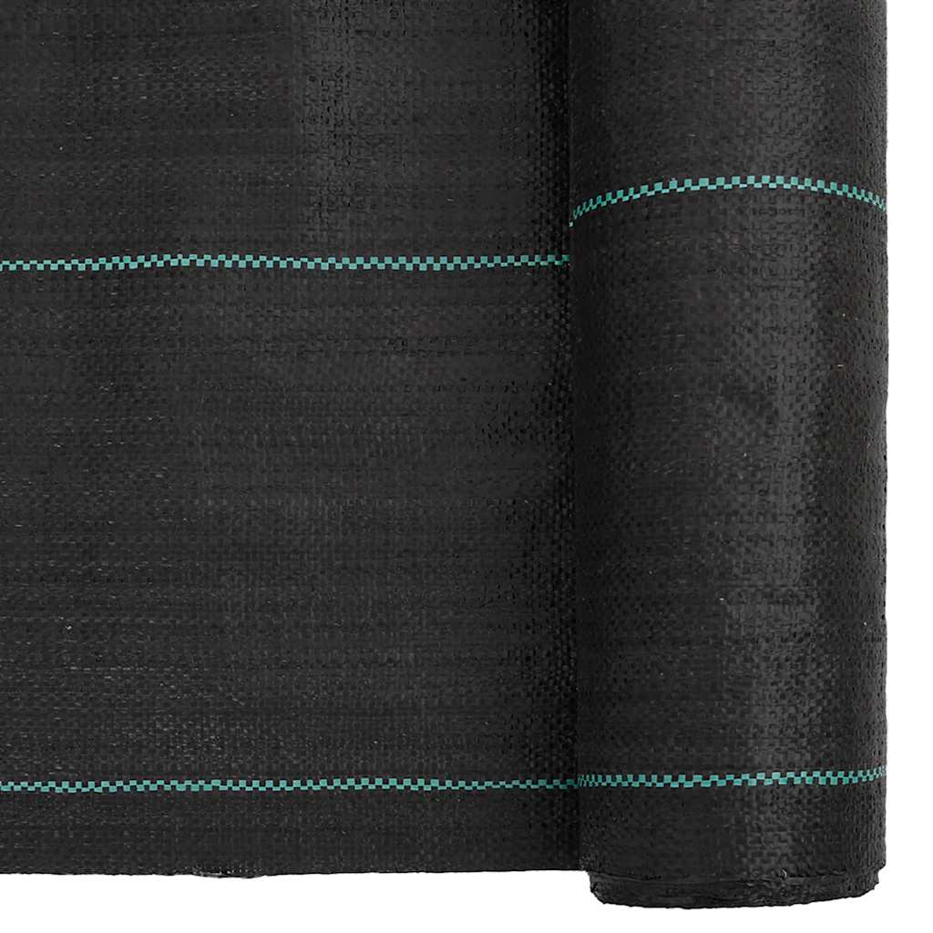 vidaXL Ogräsmatta svart 1,5x25 m PP