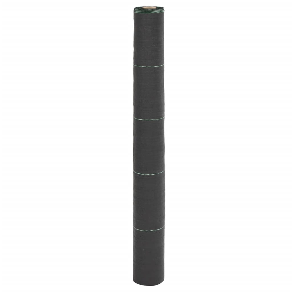 vidaXL Ogräsmatta svart 1x25 m PP