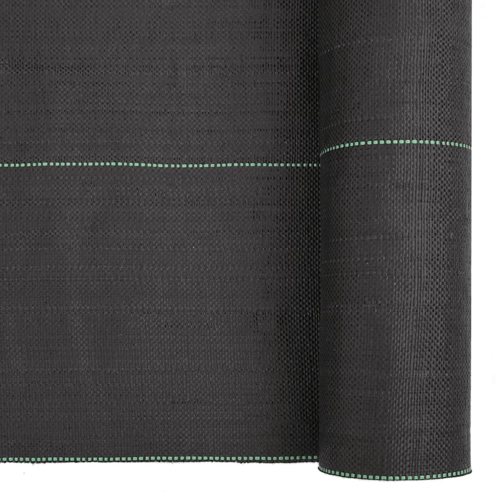 vidaXL Ogräsmatta svart 1x25 m PP