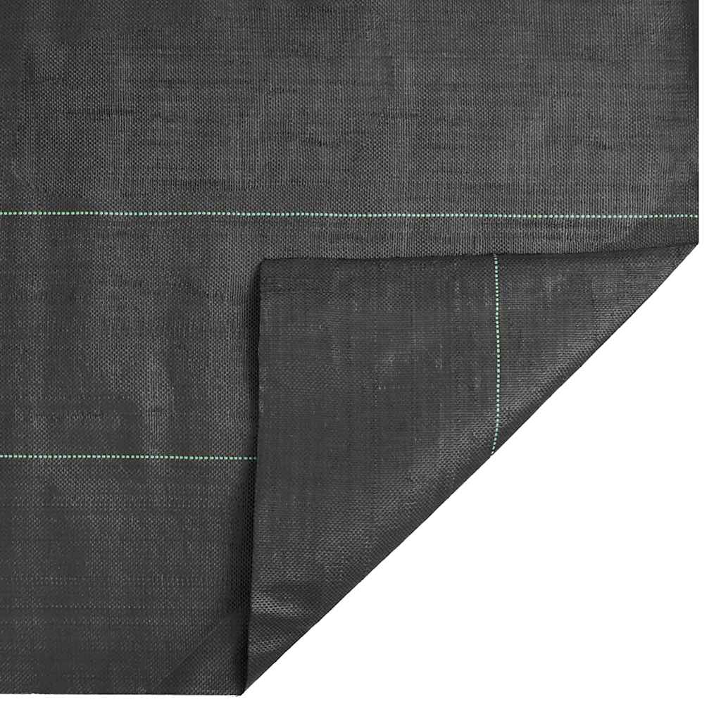 vidaXL Ogräsmatta svart 1,5x50 m PP