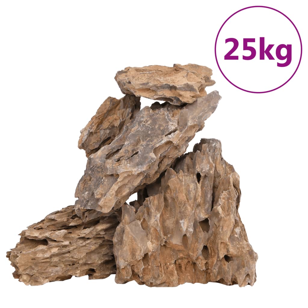 vidaXL Drakstenar 25 kg blandade färger 10-30 cm