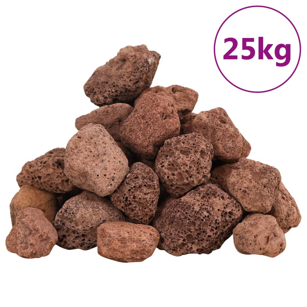 vidaXL Lavagrus 25 kg röd 3-5 cm