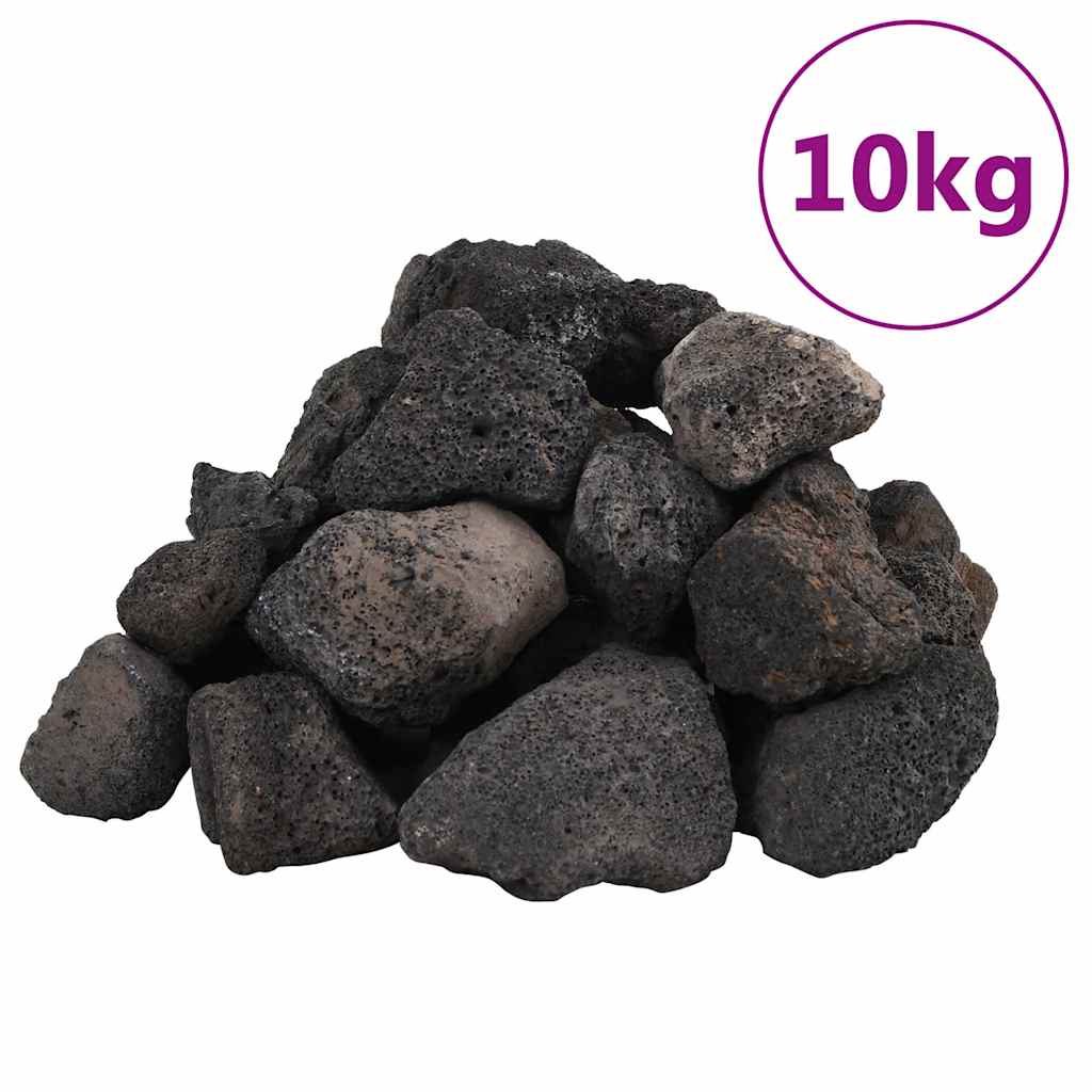 vidaXL Lavastenar 10 kg svart 5-8 cm