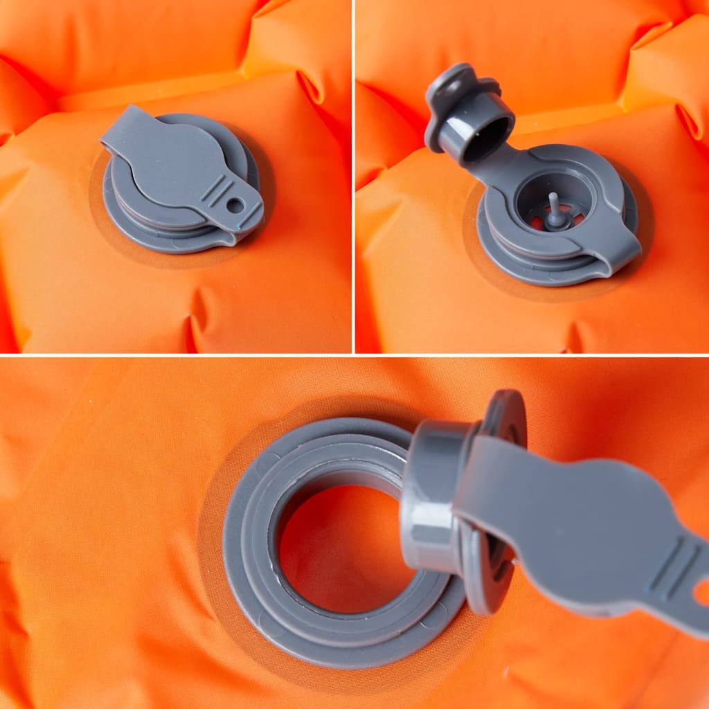 vidaXL Uppblåsbar campingmadrass 1 person orange 190x58x6 cm