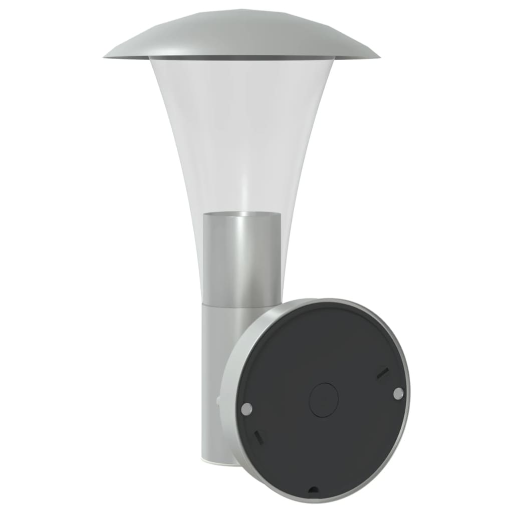 vidaXL Utomhusvägglampa med sensor silver rostfritt stål