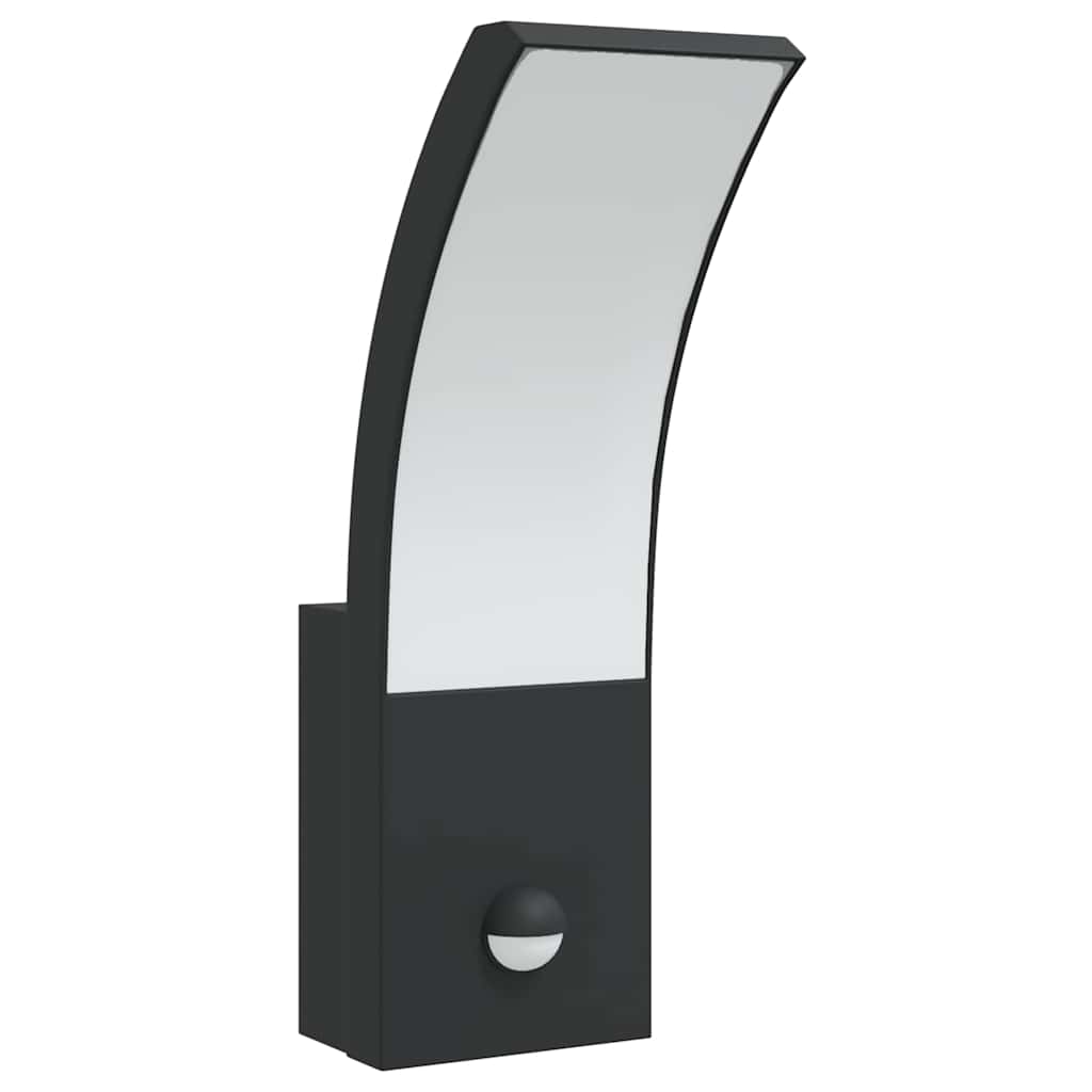 vidaXL Utomhusvägglampor LED med sensorer 2 st svart gjuten aluminium