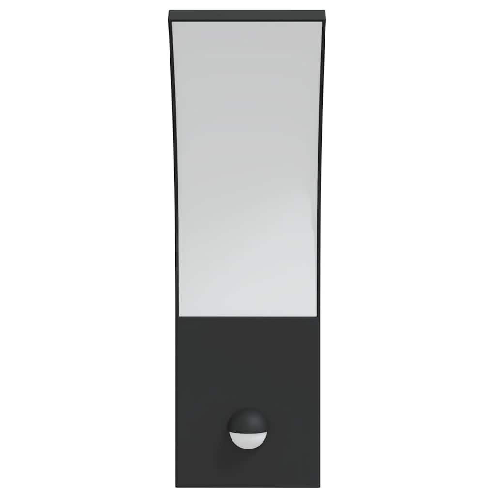 vidaXL Utomhusvägglampor LED med sensorer 2 st svart gjuten aluminium