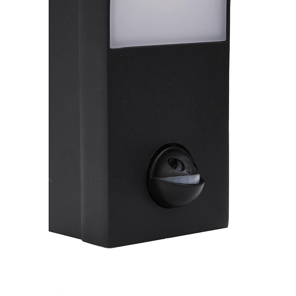 vidaXL Utomhusvägglampor LED med sensorer 2 st svart gjuten aluminium