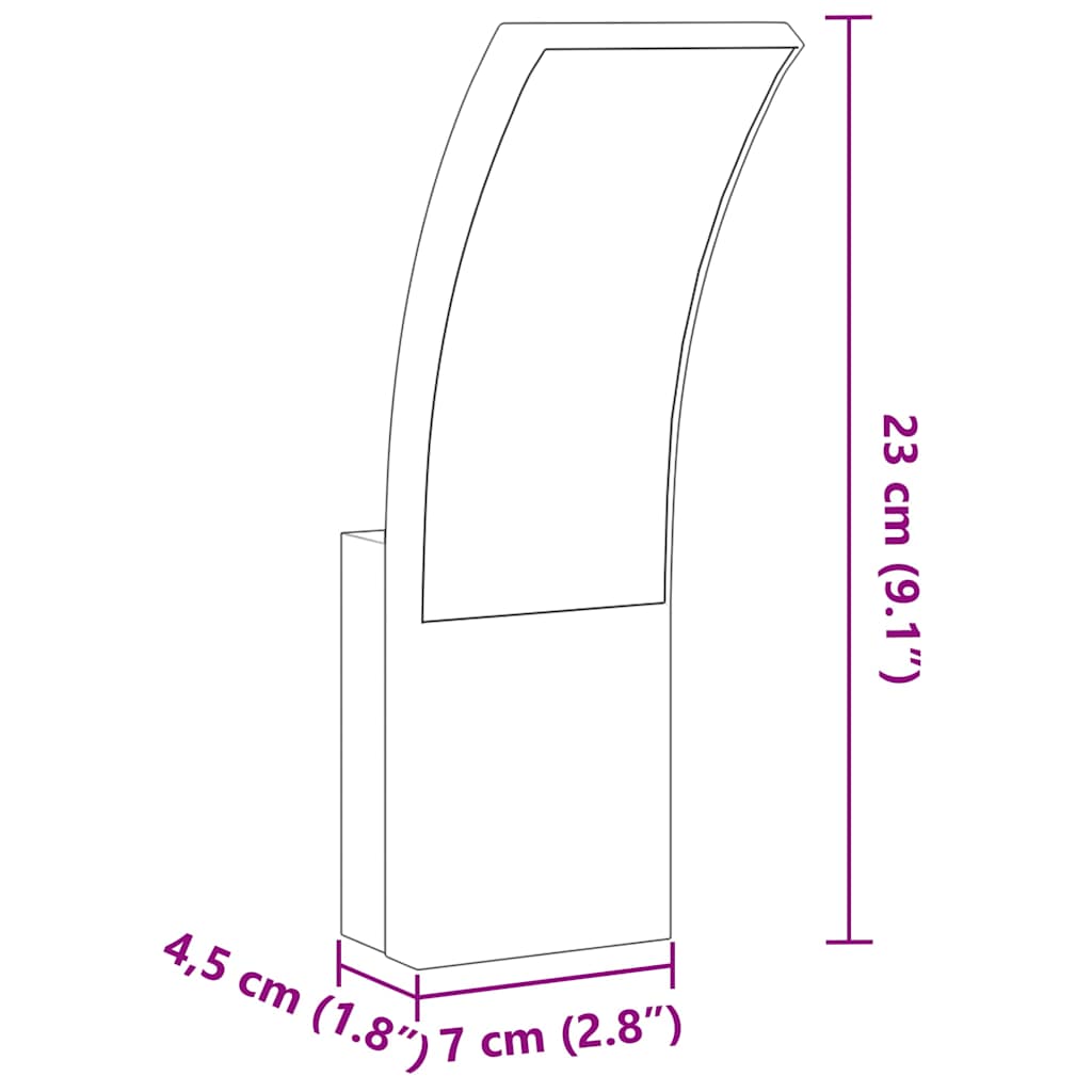 vidaXL Utomhusvägglampa LED vit gjuten aluminium