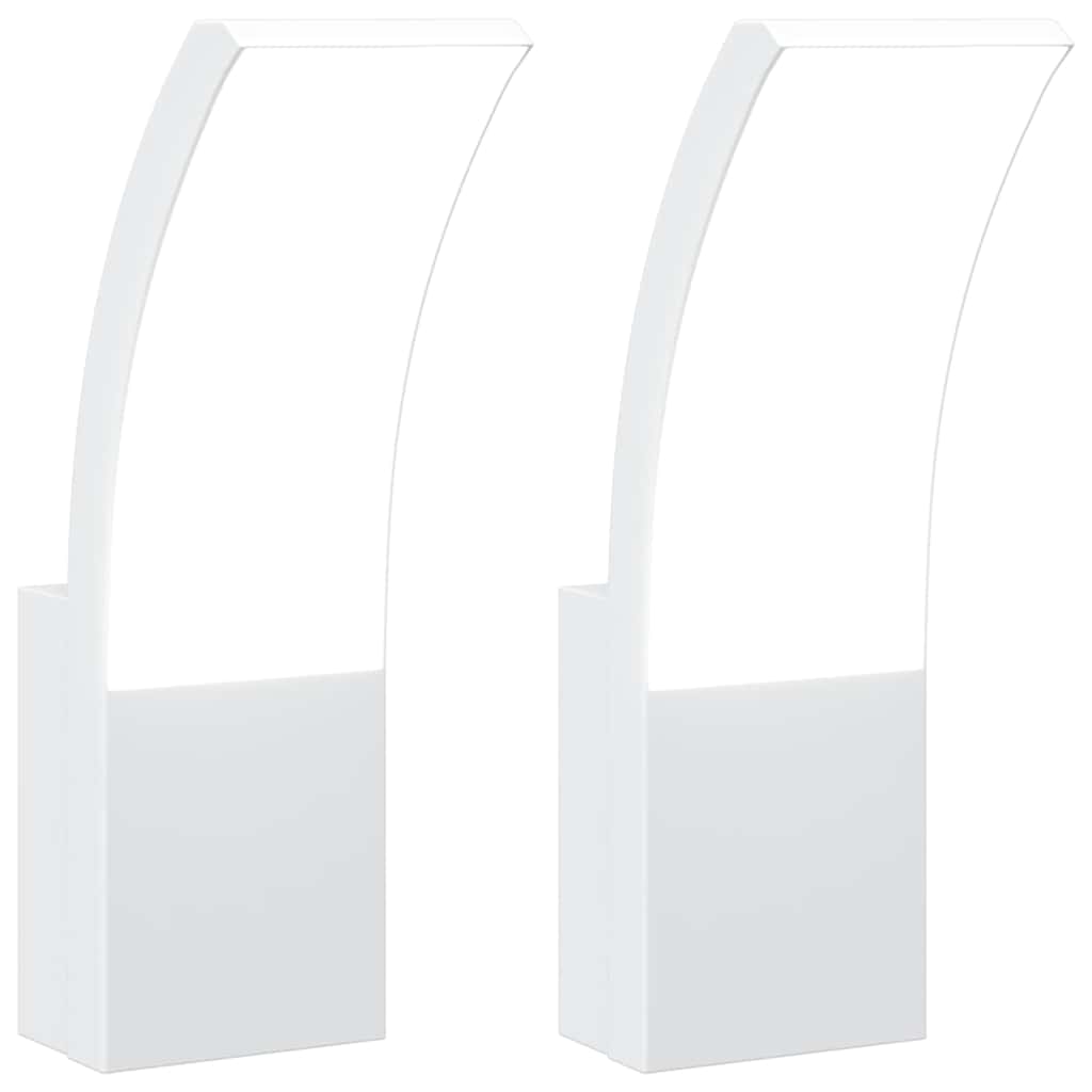 vidaXL Utomhusvägglampor LED 2 st vit gjuten aluminium