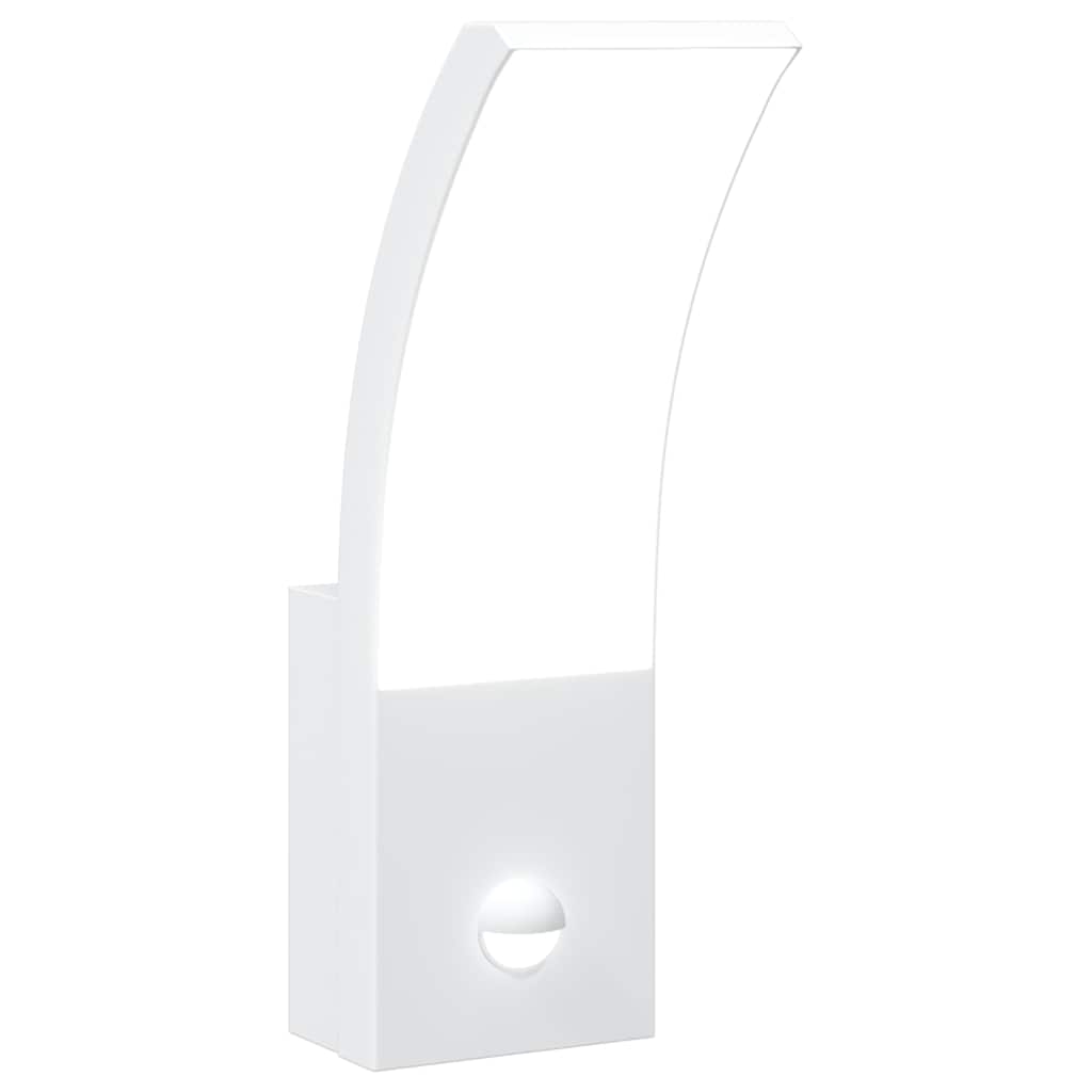 vidaXL Utomhusvägglampa LED med sensor vit gjuten aluminium