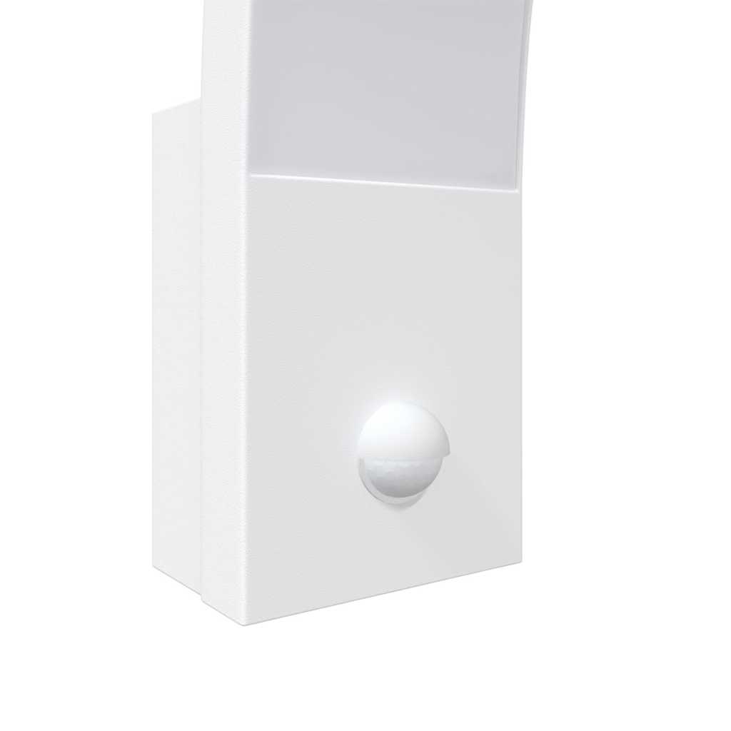 vidaXL Utomhusvägglampor LED med sensorer 2 st vit gjuten aluminium