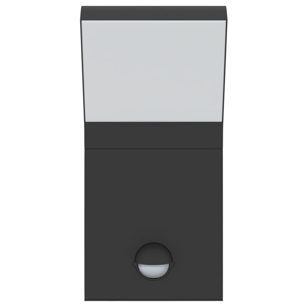 vidaXL Utomhusvägglampa LED med sensor svart gjuten aluminium