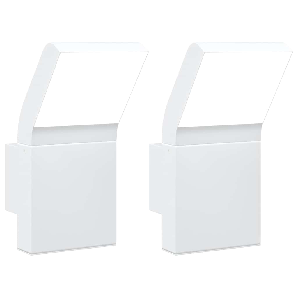 vidaXL Utomhusvägglampor LED 2 st vit gjuten aluminium