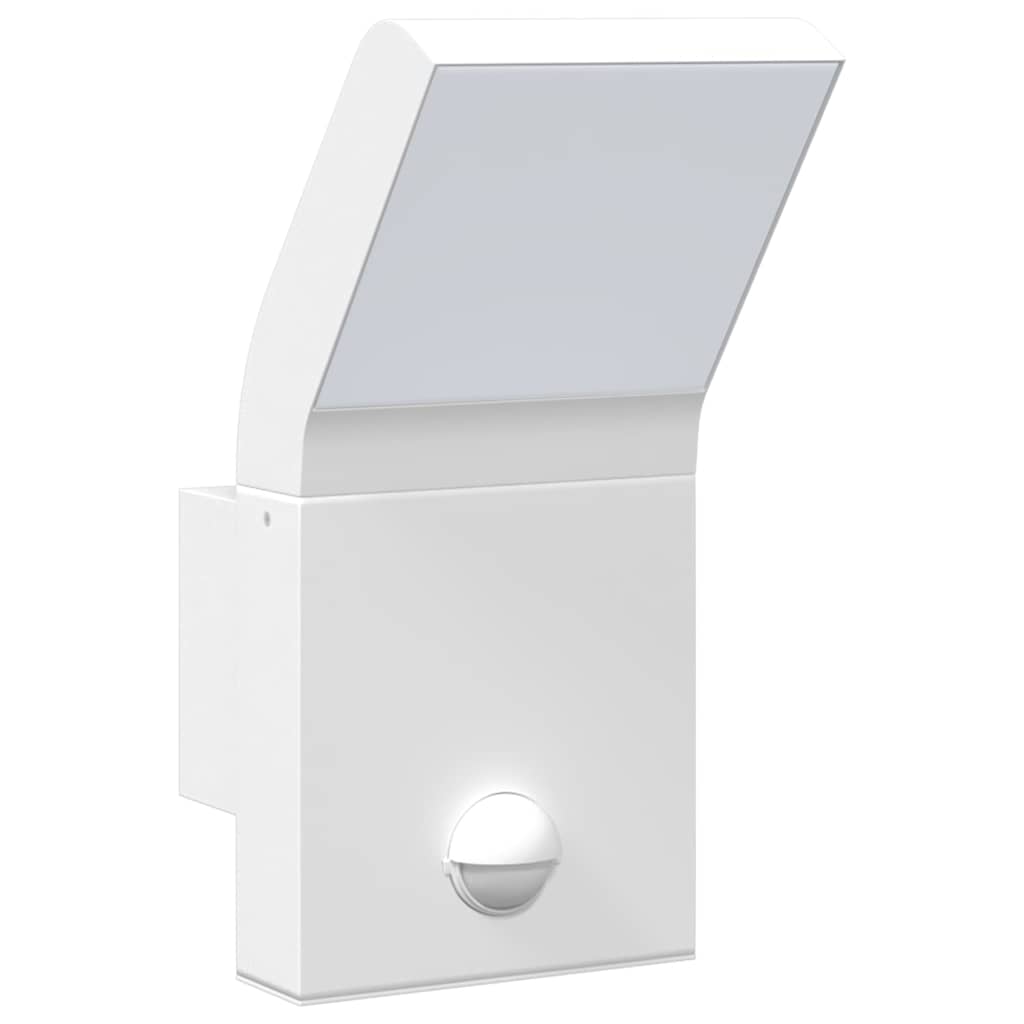 vidaXL Utomhusvägglampor LED med sensorer 2 st vit gjuten aluminium