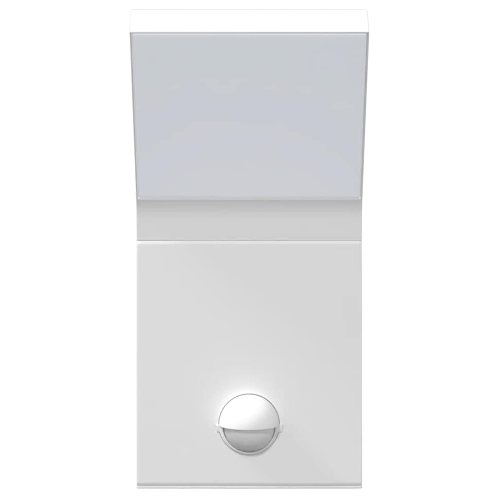 vidaXL Utomhusvägglampor LED med sensorer 2 st vit gjuten aluminium