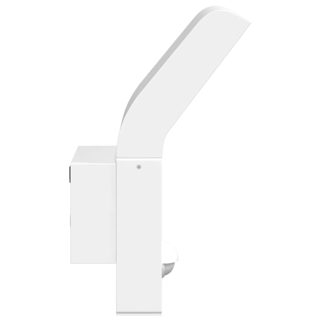 vidaXL Utomhusvägglampor LED med sensorer 2 st vit gjuten aluminium
