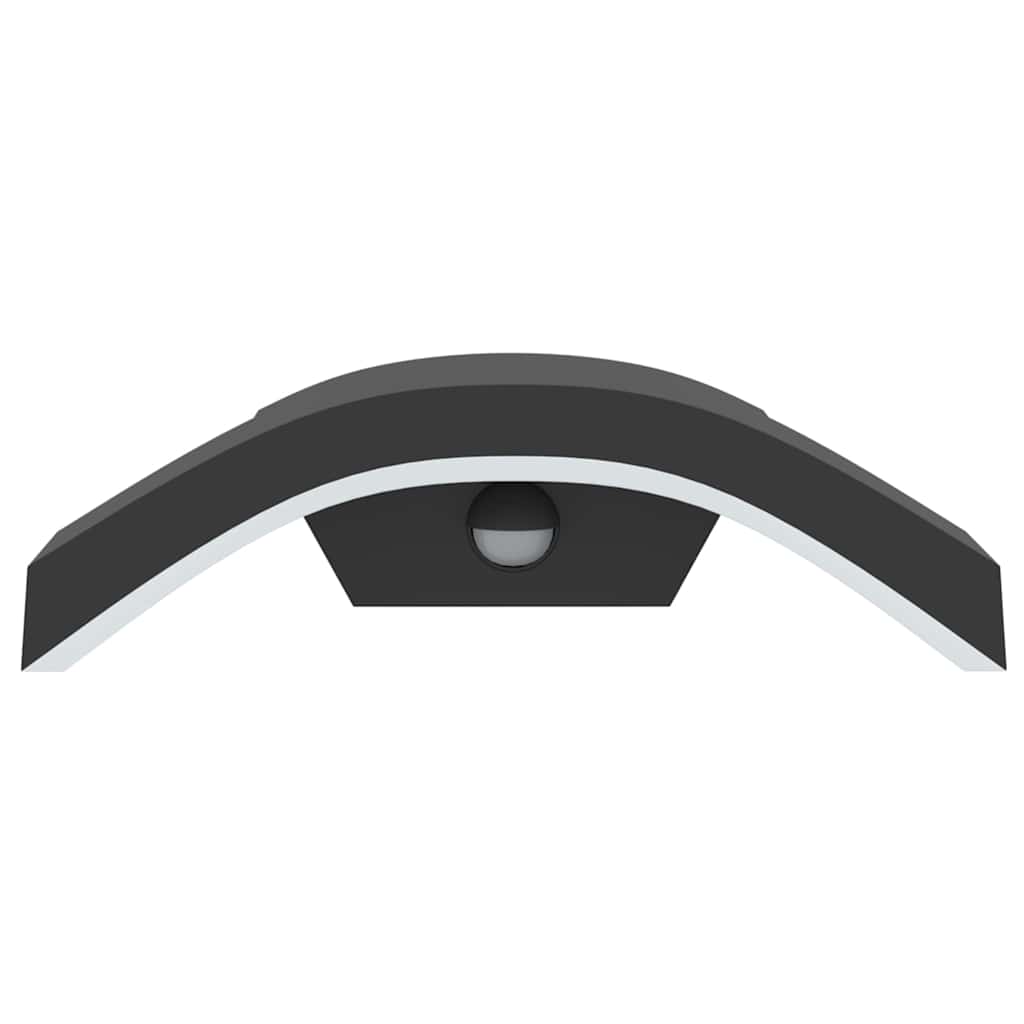 vidaXL Utomhusvägglampa LED med sensor svart gjuten aluminium