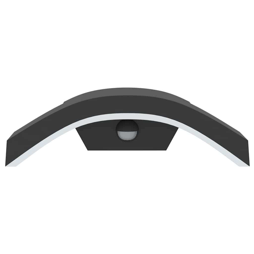 vidaXL Utomhusvägglampor LED med sensorer 2 st svart gjuten aluminium
