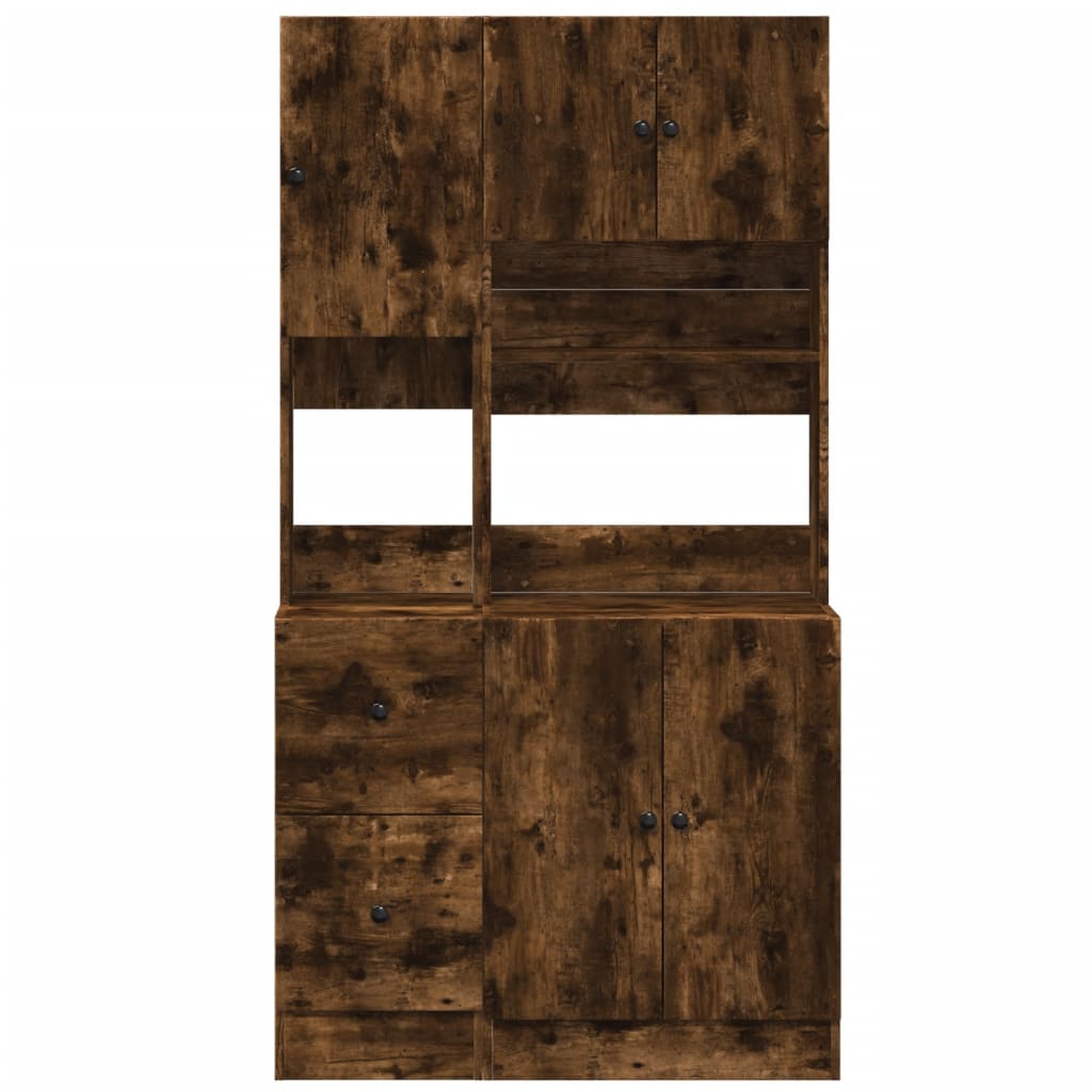 vidaXL Köksskåp rökfärgad ek 95x50x180 cm konstruerat trä