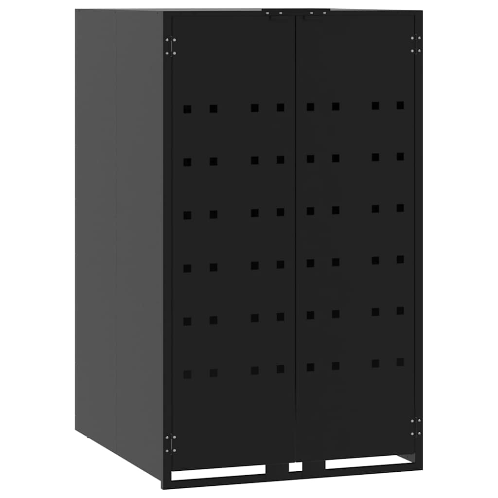 vidaXL Skjul för sopkärl för 4 platser svart 276x79x117 cm stål