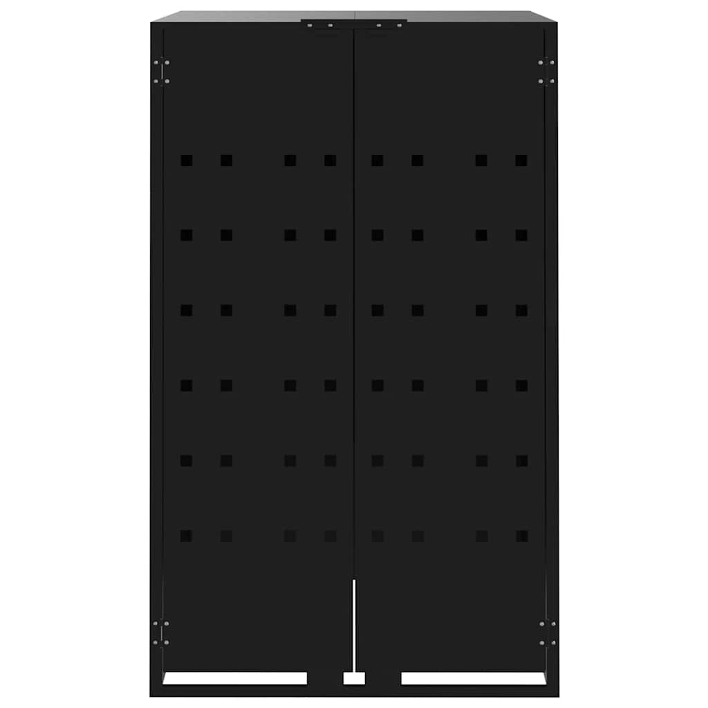 vidaXL Skjul för sopkärl för 4 platser svart 276x79x117 cm stål