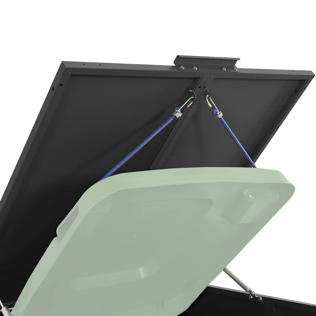 vidaXL Skjul för sopkärl för 4 platser svart 276x79x117 cm stål