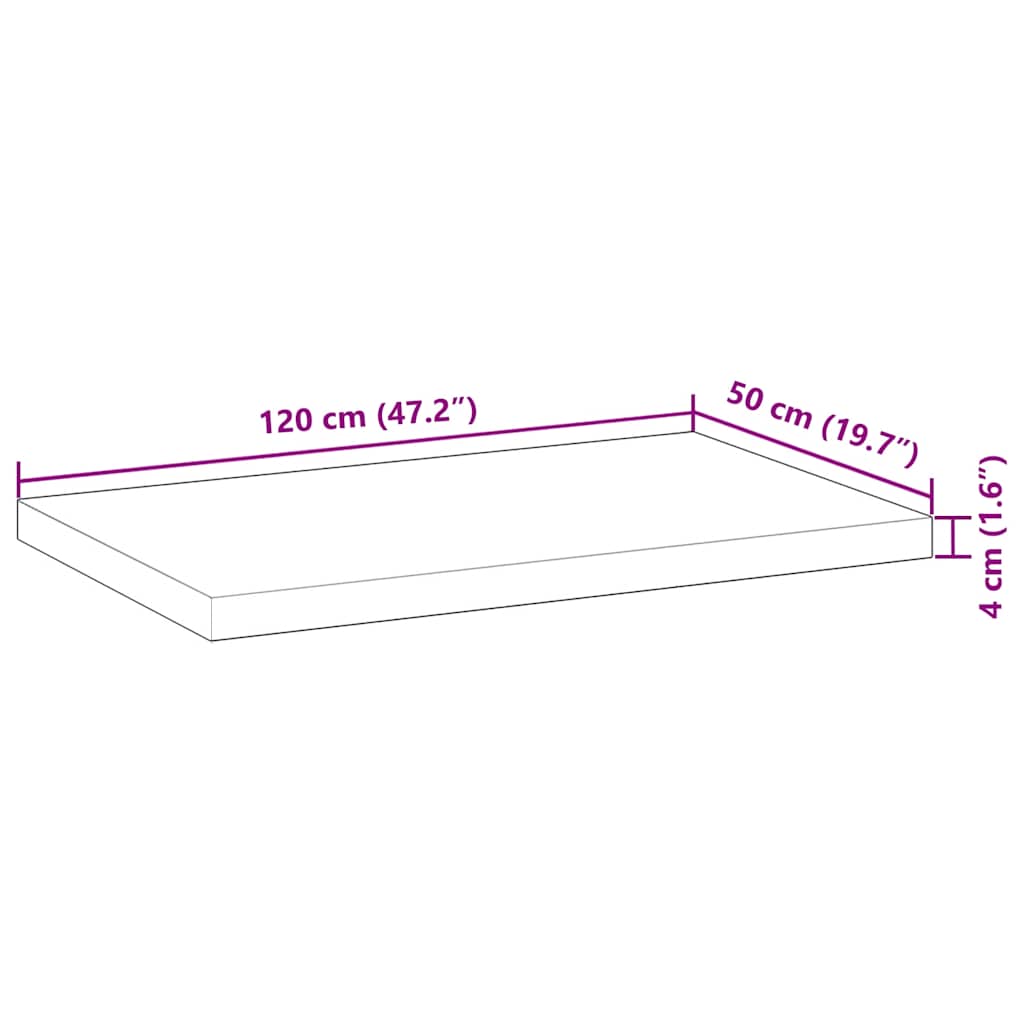 vidaXL Bordsskiva behandlad 120x50x4 cm massivt akaciaträ