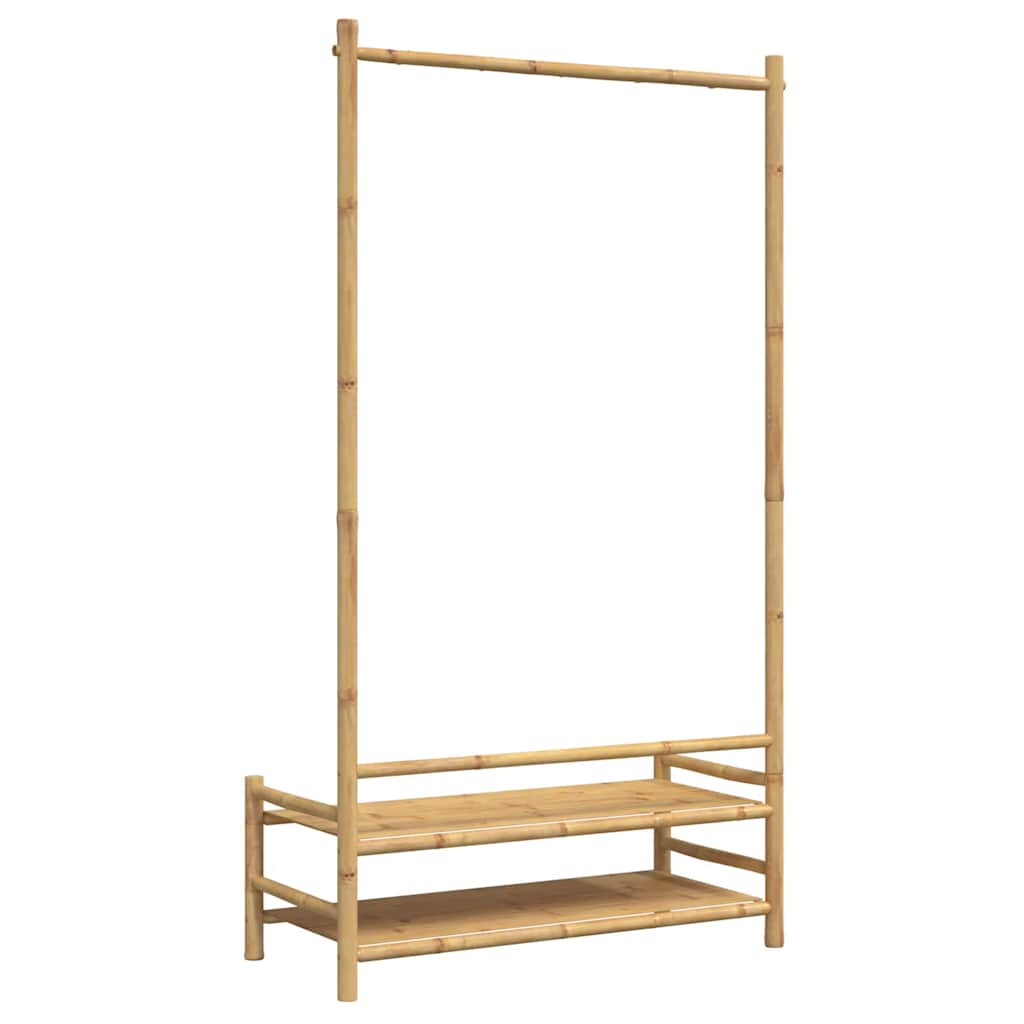 vidaXL Klädställ med hyllor 103x40x183 cm bambu
