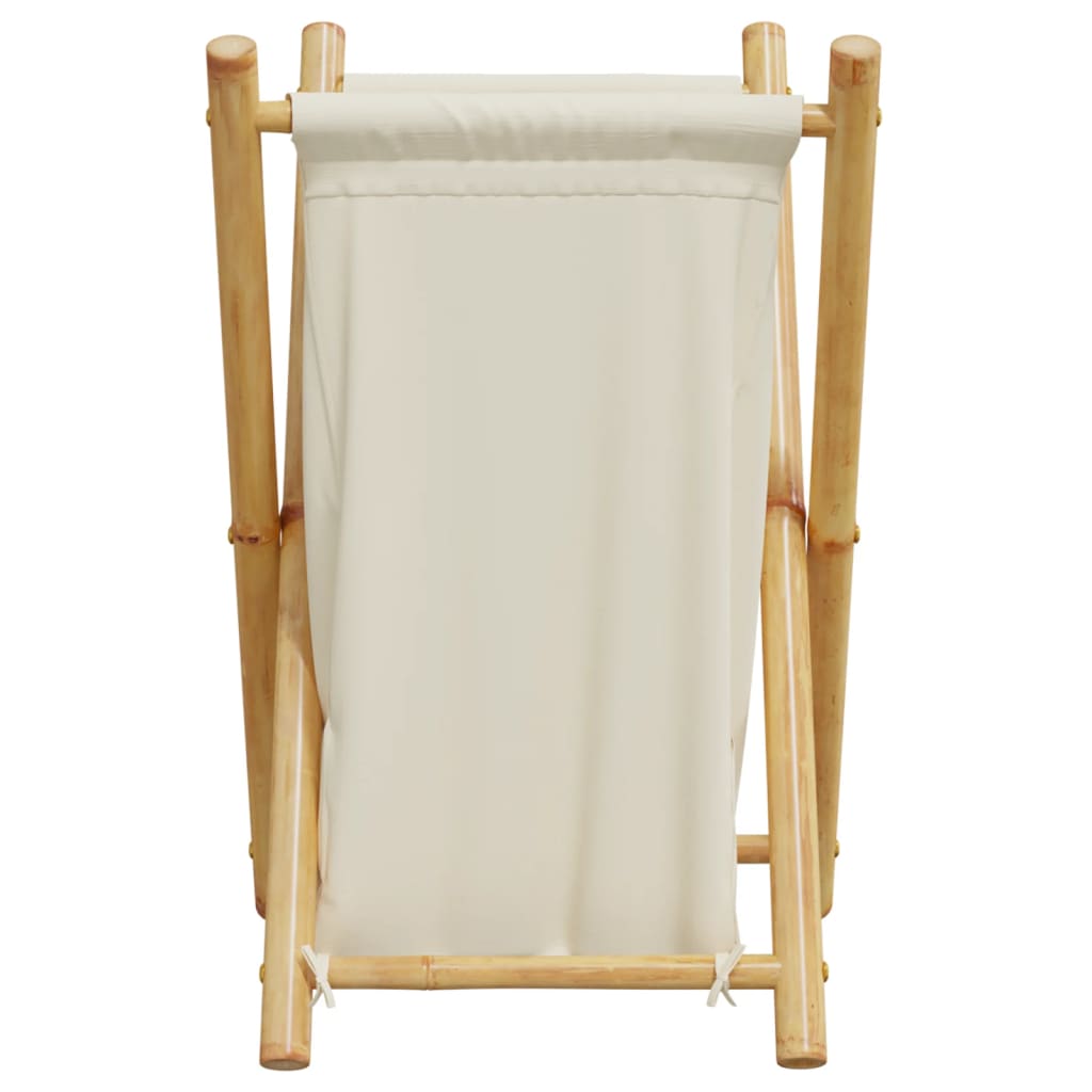 vidaXL Tvättkorg gräddvit 41,5x36x63,5 cm bambu