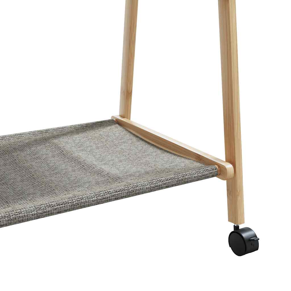 vidaXL Klädställ med hyllor och hjul 106x34x106,5 cm bambu