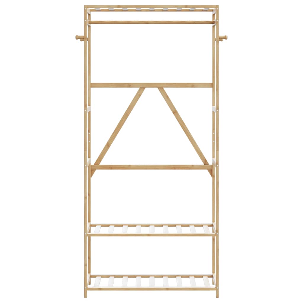 vidaXL Klädställ med hyllor 80x40x175 cm bambu