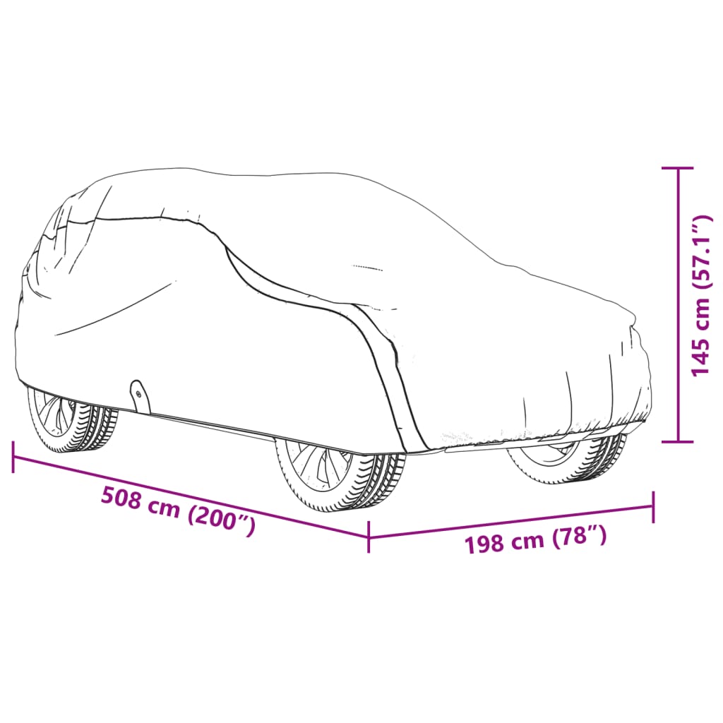 vidaXL Bilöverdrag för SUV grå XL nonwoven tyg fulltäckande