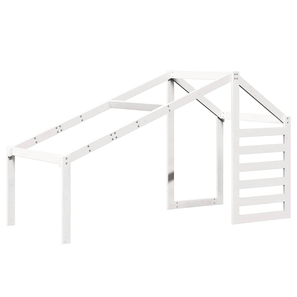 vidaXL Tak till barnsäng vit 198x87x113 cm massiv furu