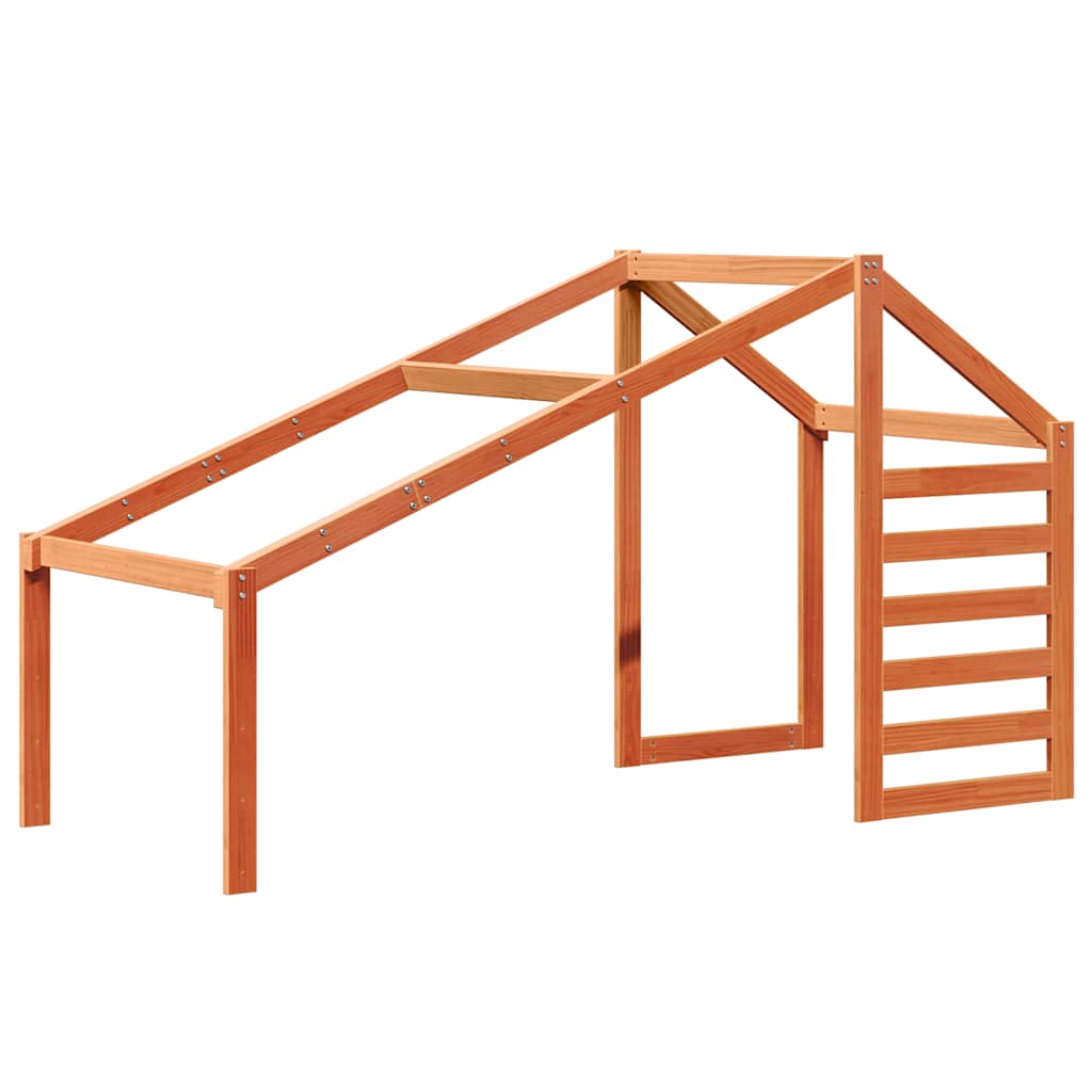 vidaXL Tak till barnsäng vaxbrun 198x87x113 cm massiv furu
