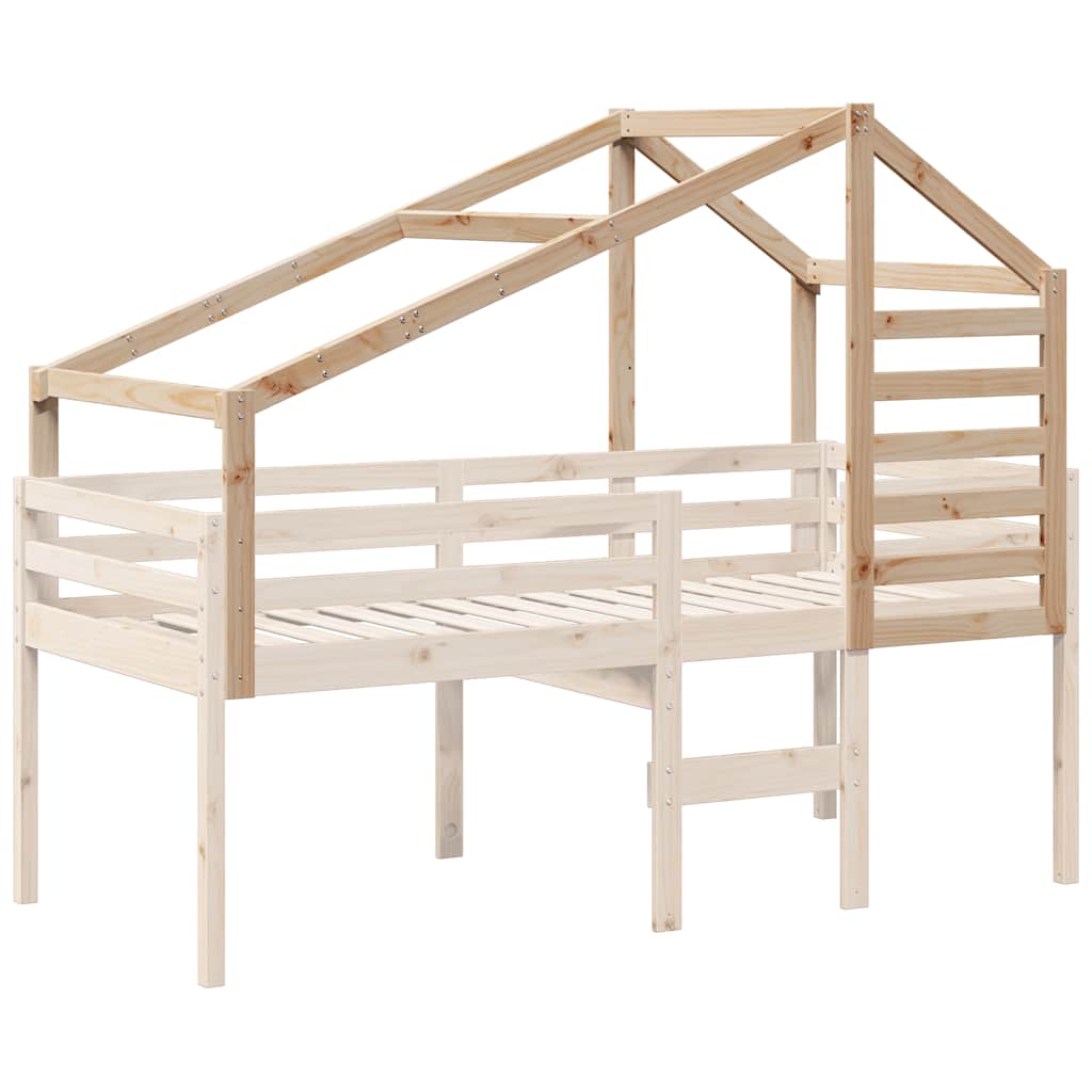vidaXL Tak till barnsäng 188x97x113 cm massiv furu