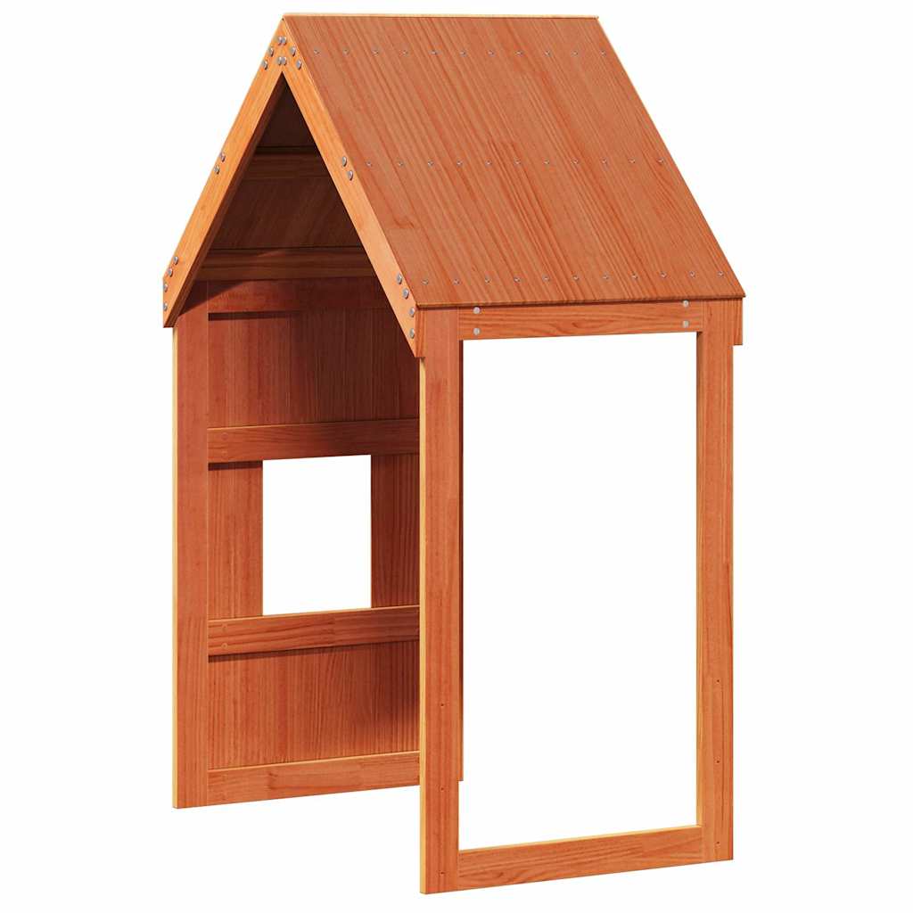 vidaXL Tak till barnsäng vaxbrun 60x99x139,5 cm massiv furu