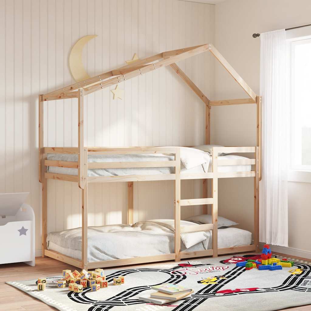 vidaXL Tak till barnsäng 213x95,5x144,5 cm massiv furu
