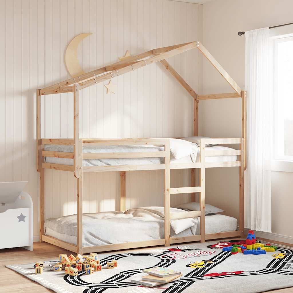 vidaXL Tak till barnsäng 213x85,5x144,5 cm massiv furu