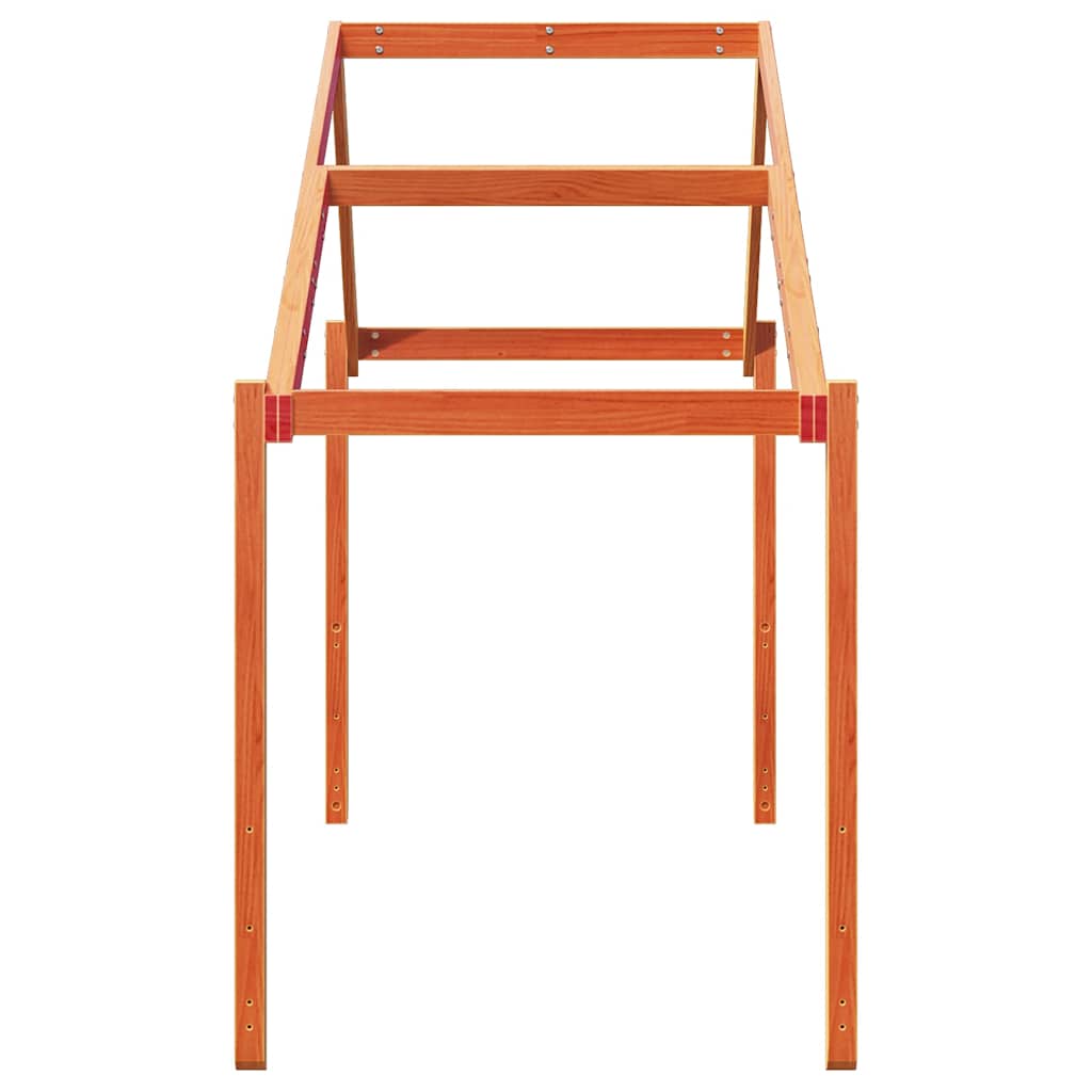 vidaXL Tak till barnsäng vaxbrun 213x85,5x144,5 cm massiv furu