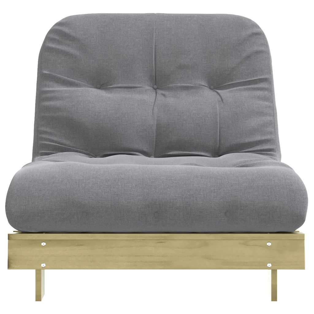 vidaXL Futonbäddsoffa med madrass 90x206x11 cm impregnerad furu