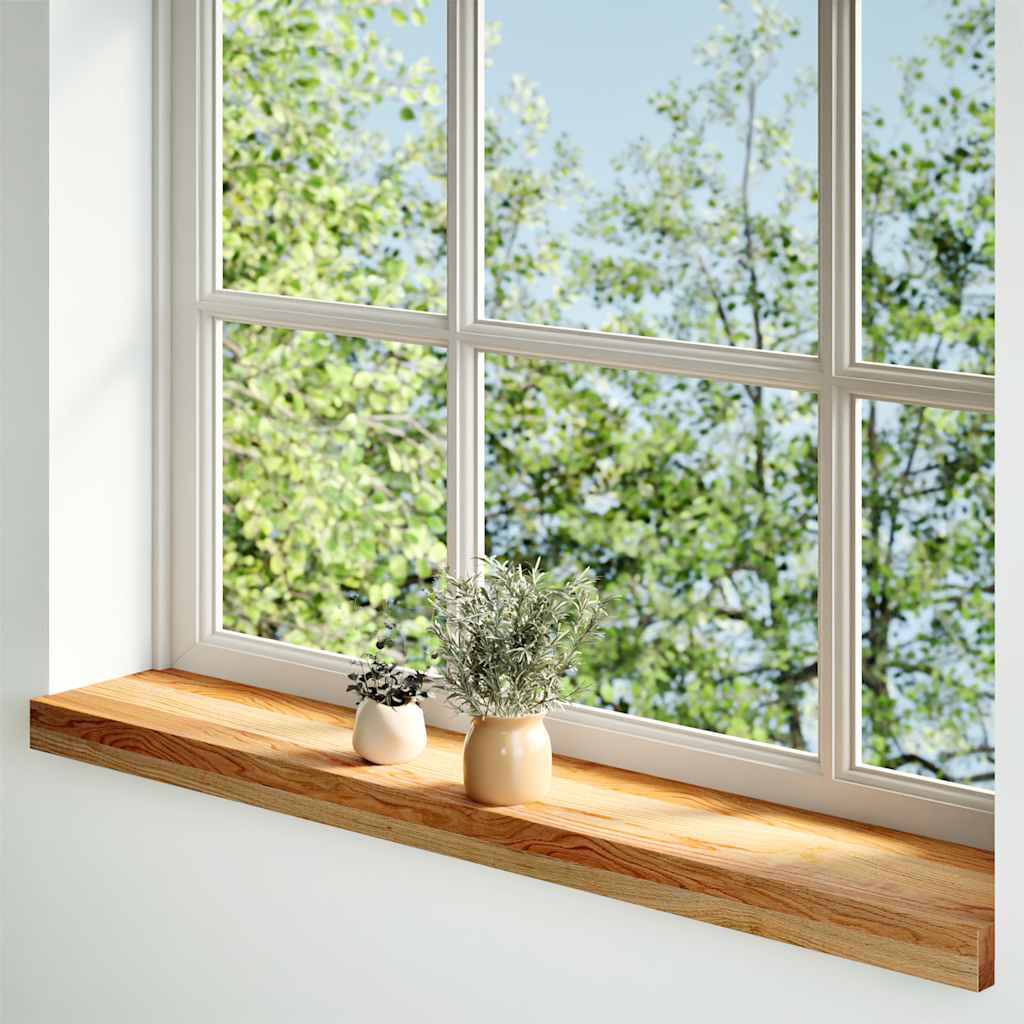 vidaXL Fönsterbänkar 2 st ljusbrun 100x15x2 cm massiv ek