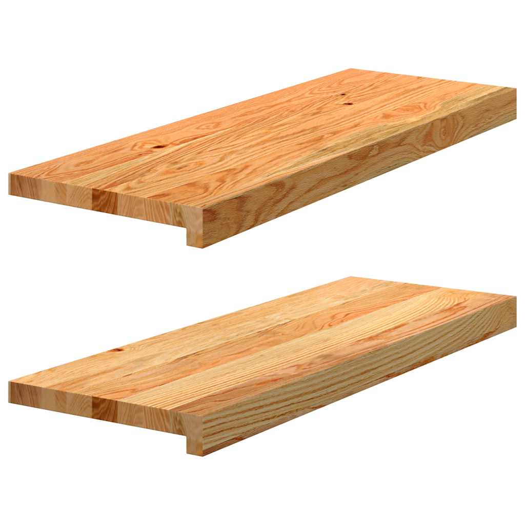 vidaXL Fönsterbänkar 2 st ljusbrun 70x30x2 cm massiv ek