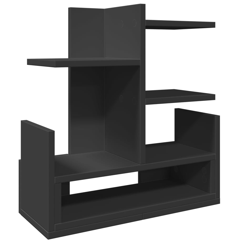 vidaXL Skrivbordshyllor svart 49x20x52,5 cm konstruerat trä